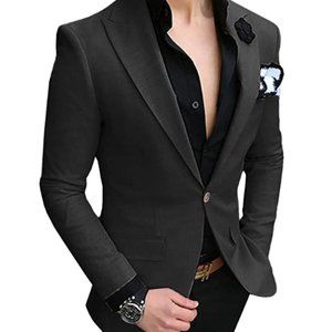 Mens Suit 2 Piece Slim Fit Notch Lapel Tuxedos